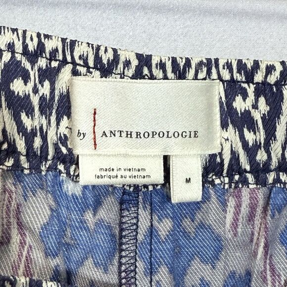 Anthropologie Vale Blue Boho Viscose Wide Leg Pull On Palazzo Pants Women Size M - Picture 3 of 9